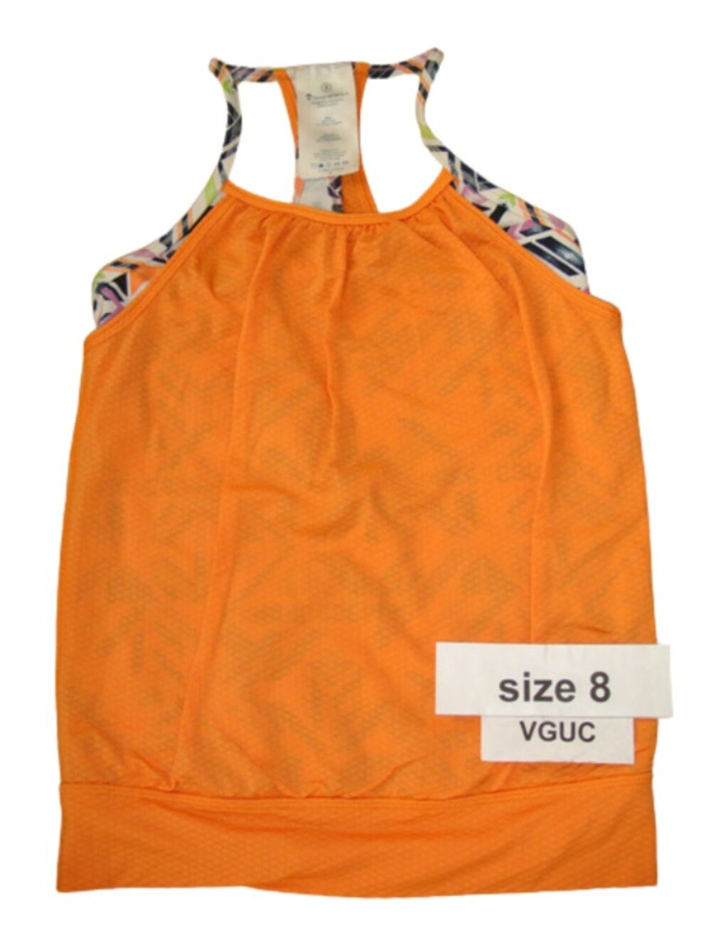 Ivivva Girl by Lululemon 🍋 Double Dutch Tank top orange double layer size 8